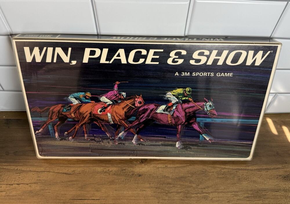 Vintage 1966 Win, Place & Show 3M Sports Board Game Complete